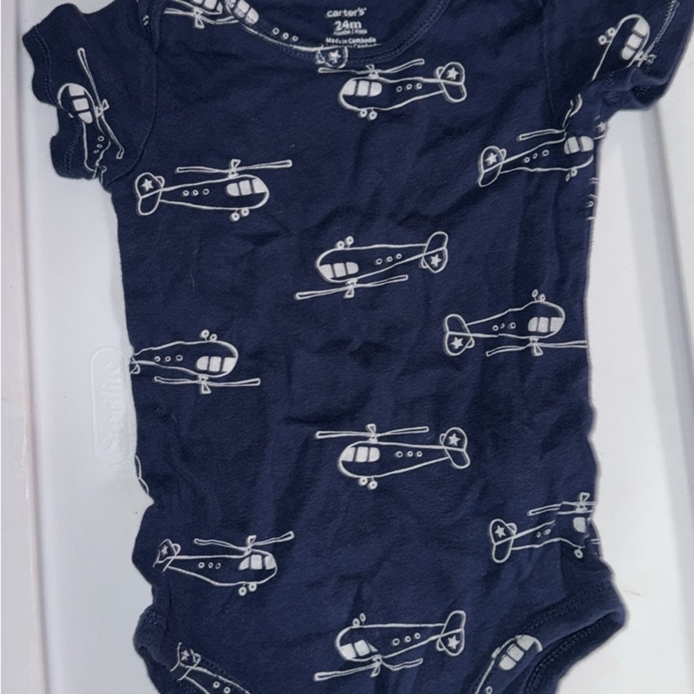 Carter's Navy Airplane Print Onesie